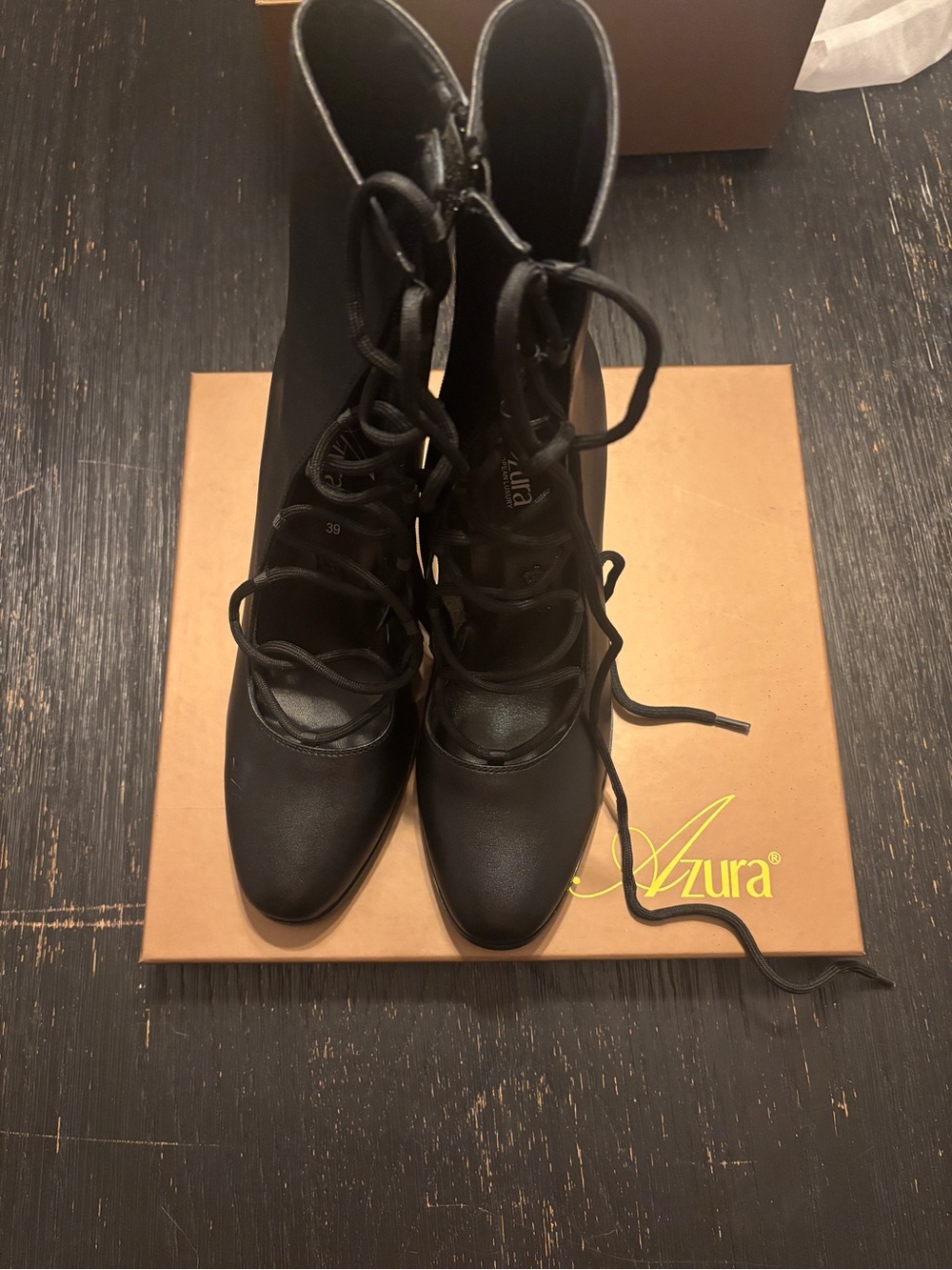 Azura Black Lace-Up Women's Ankle Boots